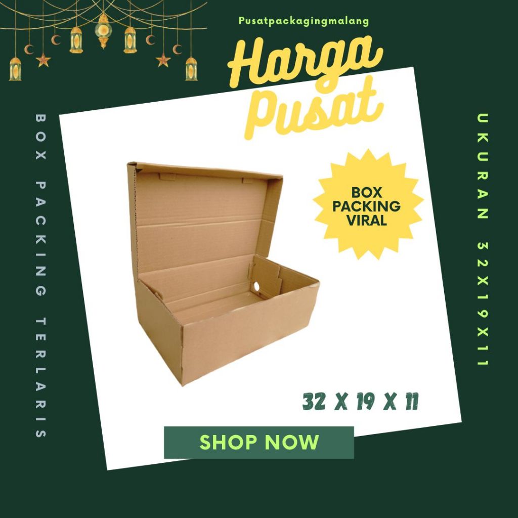 

Kardus Sepatu 32x19x11 Box Sandal Dus Packing Olshop Kotak Kemasan Karton