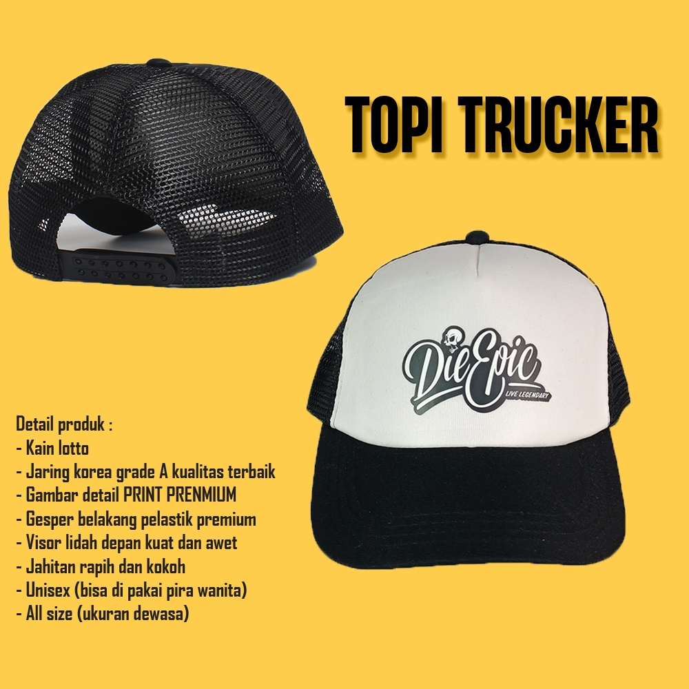 COD - AA-16 Topi Trucker Hat Jaring Distro Snapback Baseball Pria Wanita Motif Gambar Distro Font Lo