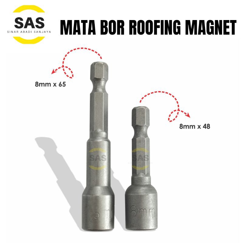 [SAS] Mata Bor Roofing Magnet Hex Adaptor Bit / Mata Sok Roofing / Kunci Baut Drilling Baja Ringan M