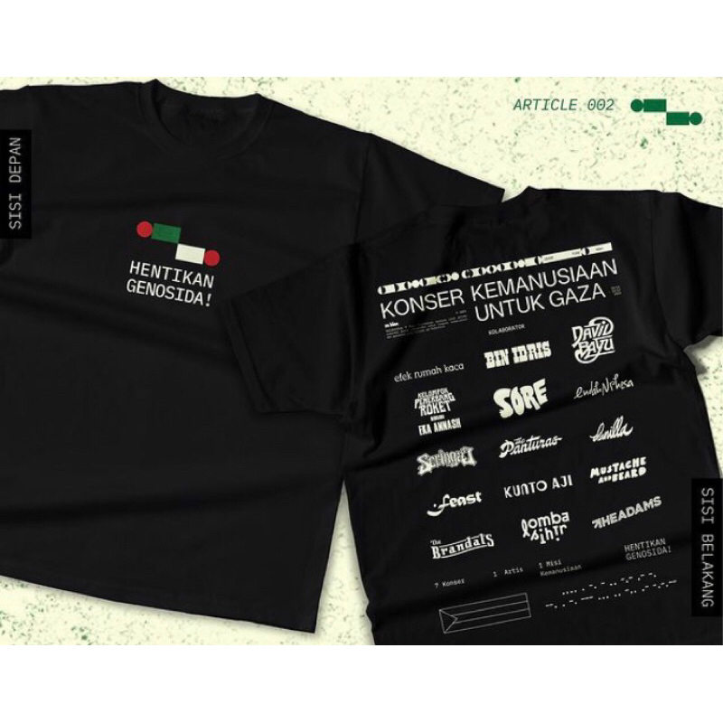 Tshirt Konser Kemanusiaan Untuk Gaza