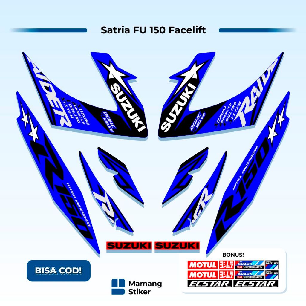 Striping Satria FU Facelift Variasi (3) Custom Tipe S Raider Original SGP Api R 150 R150 F F150 Road