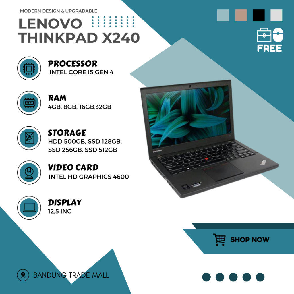 Laptop Lenovo X240 Core i5 Gent 4 Ram 8Gb SSD 256Gb Original