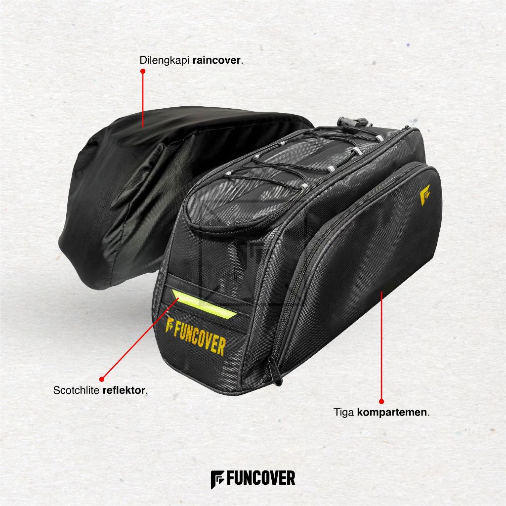 Tas Motor Jok Belakang Touring Box Pannier Tailbag TEZEMA by Funcover