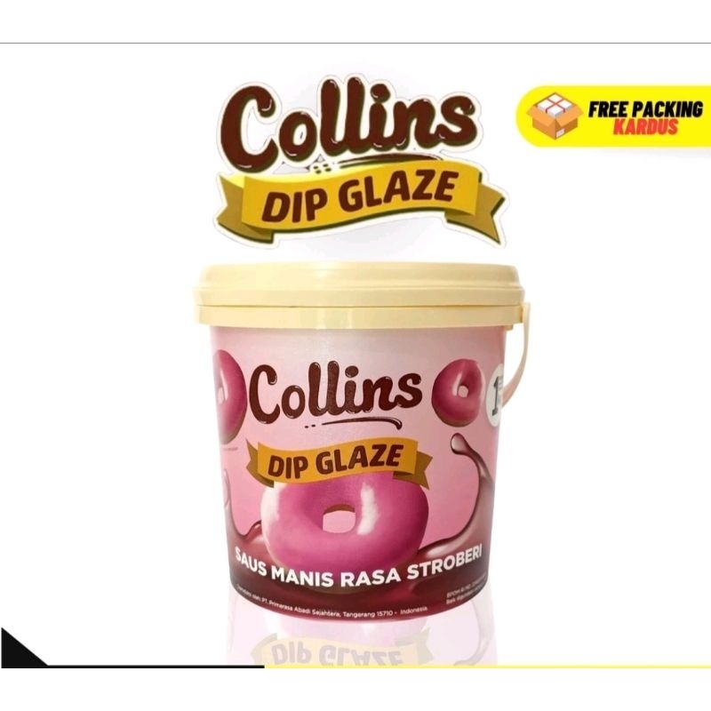 

collins dip glaze 1 kg/collins choco crunchy / collins coklat/ collins tiramiau /strawberry / taro