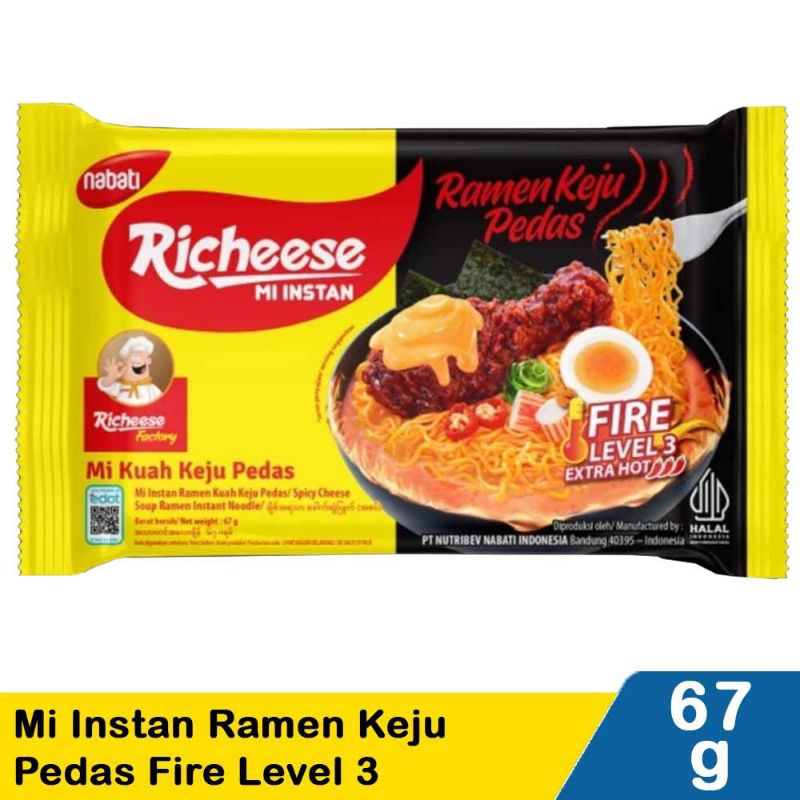 

Nabati Richeese Mi Instant Ramen Keju Pedas Fire Level 3 67G