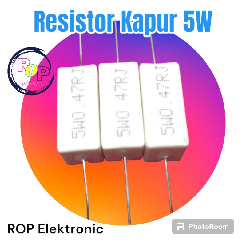 Resistor kapur 5 w 0.47 R, 0.33 R, 0.5 R