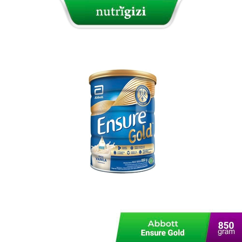 

Nutrigizi | Abbott Ensure Gold 850 gram Susu Dewasa / Lansia Premium Vanila & Cokelat