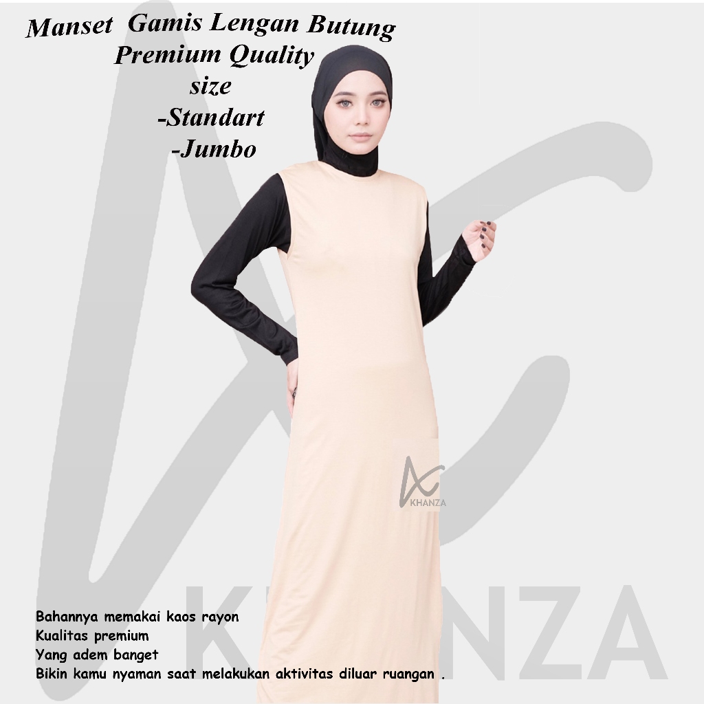 Manset Dress Tanpa Lengan, Manset Sleeveless Gamis, Inner Manset Tanpa Lengan Dress, Manset Dress Ra