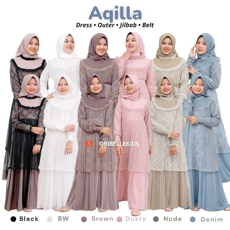 Aqilla by Oribelle/tunik anak/stelan anak perempuan /setelan muslim anak perempuan/setelan baju musl