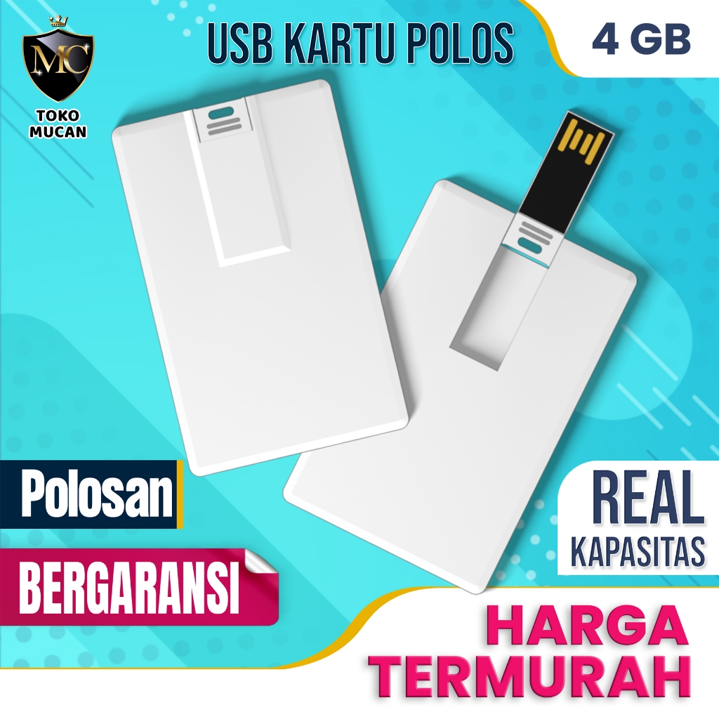 REAL KAPASITAS Flashdisk Kartu 4 GB - USB FD FLASHDISK CARD 4 GB POLOS
