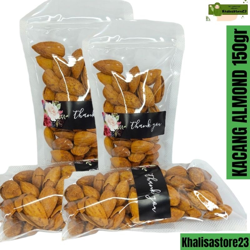 

KACANG ALMOND KULIT SIAP MAKAN /kacang almond kemasan 150 gram