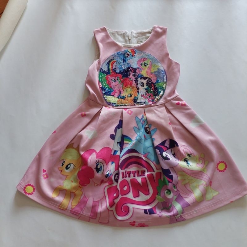 dress littlepony sequin pink preloved