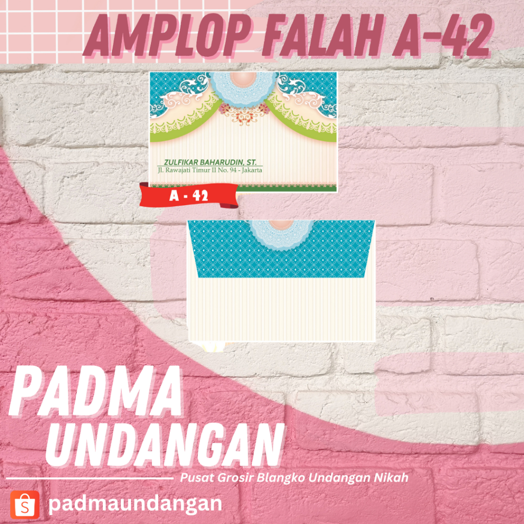 

Amplop Falah A-42 | Pusat Grosir Blangko | PadmaUndangan