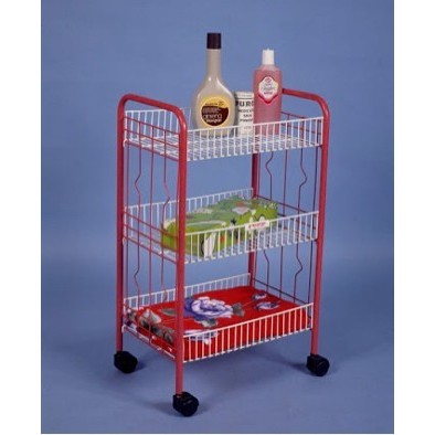 rak besi master serbaguna dengan roda 3 susun PE 033 | rak serbaguna