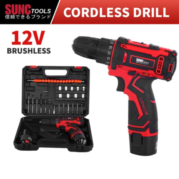 SUNC 12V BOR BATERAI CORDLESS DRILL SET Diskon
