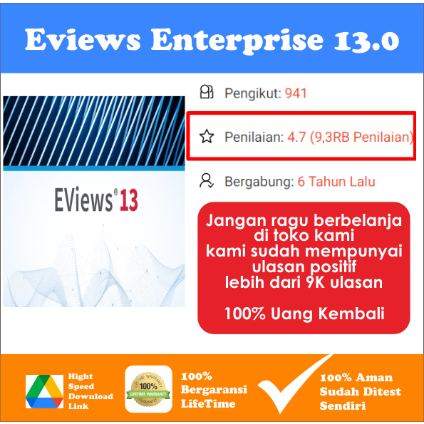 EViews Enterprise 13.0 Build 28.11.2022 (x64) Full Version Software PC Komputer Laptop Windows
