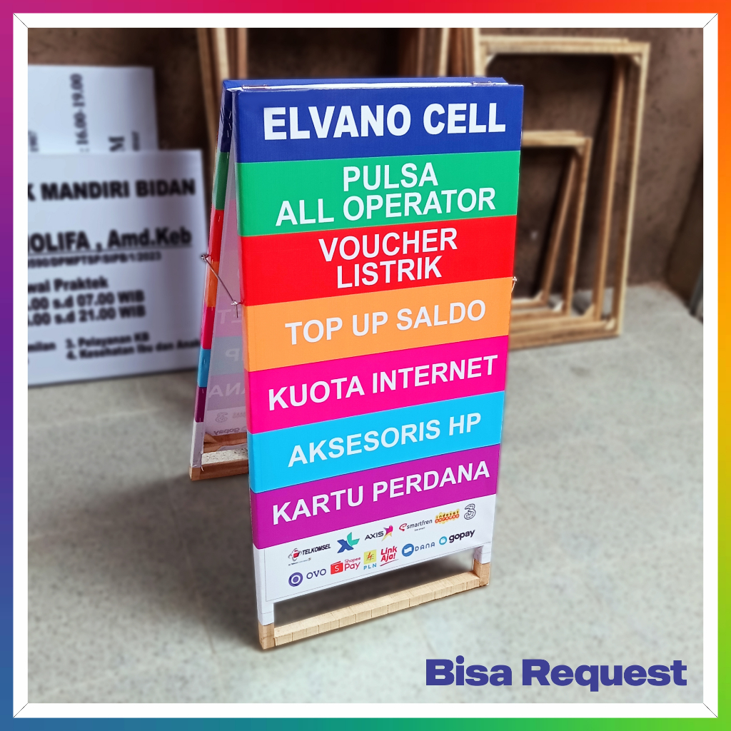 Standing Banner Konter Pulsa Fullset 50 x 100 cm