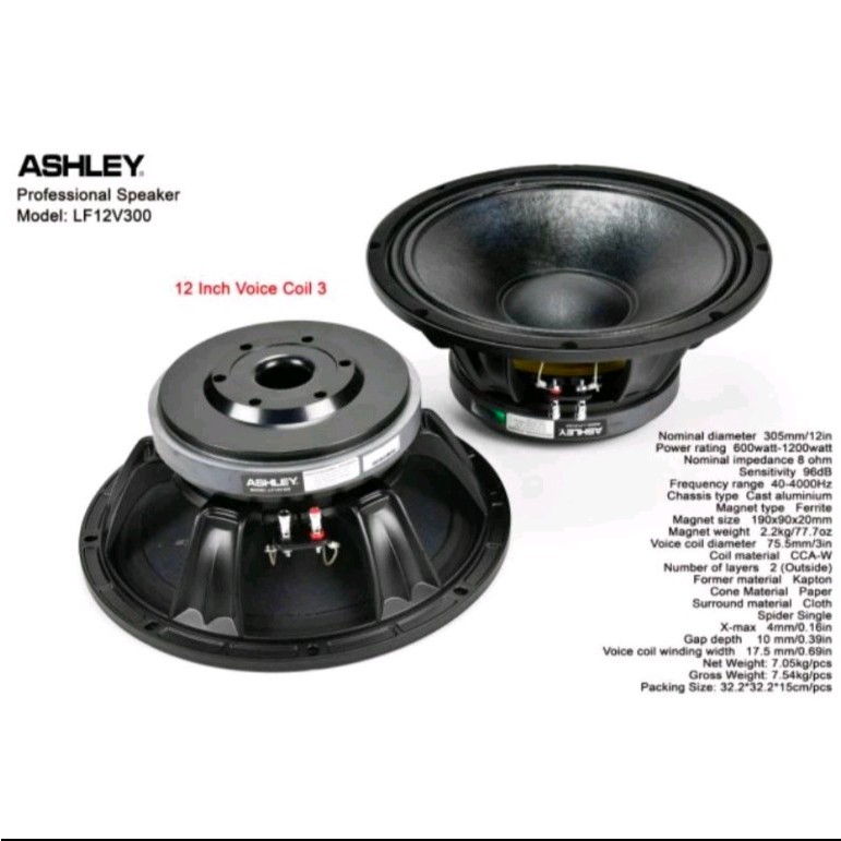 Speaker Ashley LF12V300 original speaker ashley 12 inch voice coil 3