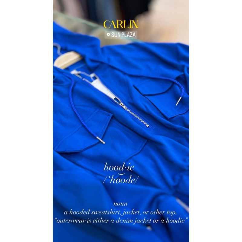 DRESS HOODIE Biru Elektrik lengan panjang import premium quality