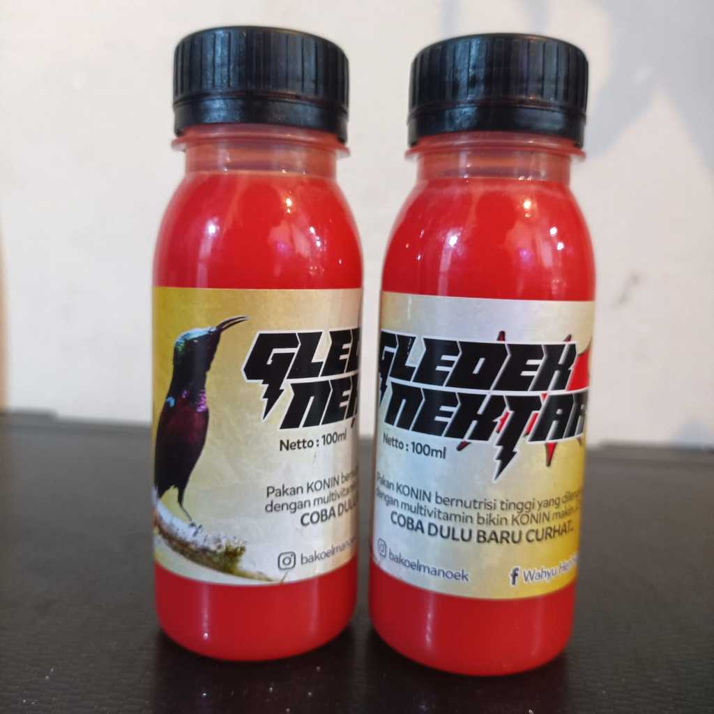 GLEDEK NEKTAR 100ML PAKAN SOGON KOLIBRI DOSIS TINGGI LOMBA DAN HARIAN