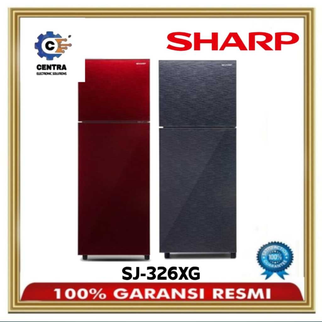 KULKAS SHARP SJ 326 XG LEMARI ES 2 PINTU SJ326XG SJ 326XG SHINE GARANSI RESMI