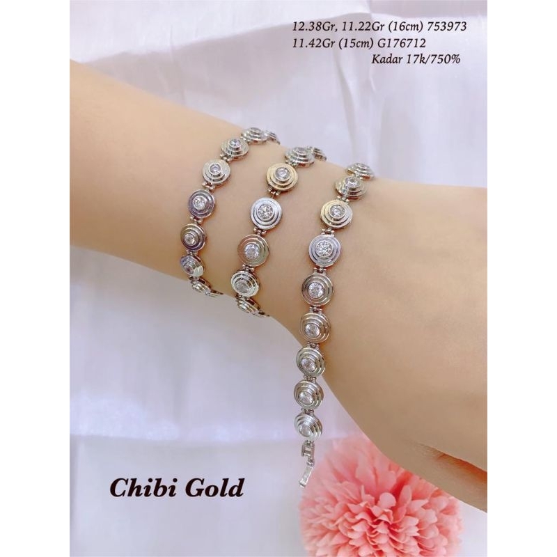 CHIBI GOLD Gelang tangan emas Bulat Mata  750 kadar 17K G753973 - chibi gold