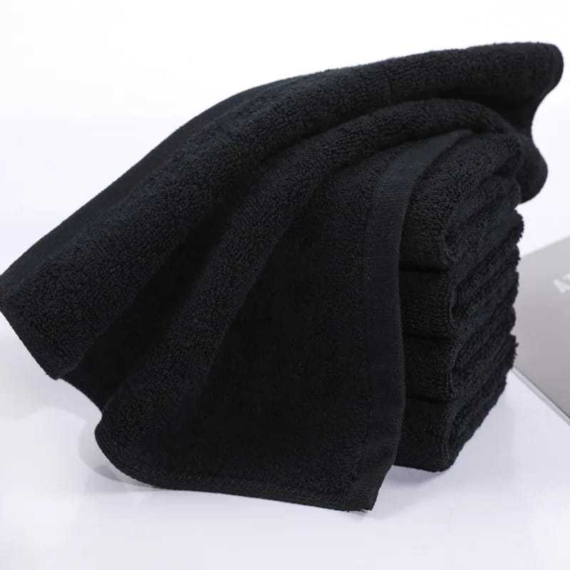 Handuk Salon/Handuk Hitam/Handuk Muka Merah Putih/Handuk Hitam katun Handuk Mandi Polos Hitam Size 7