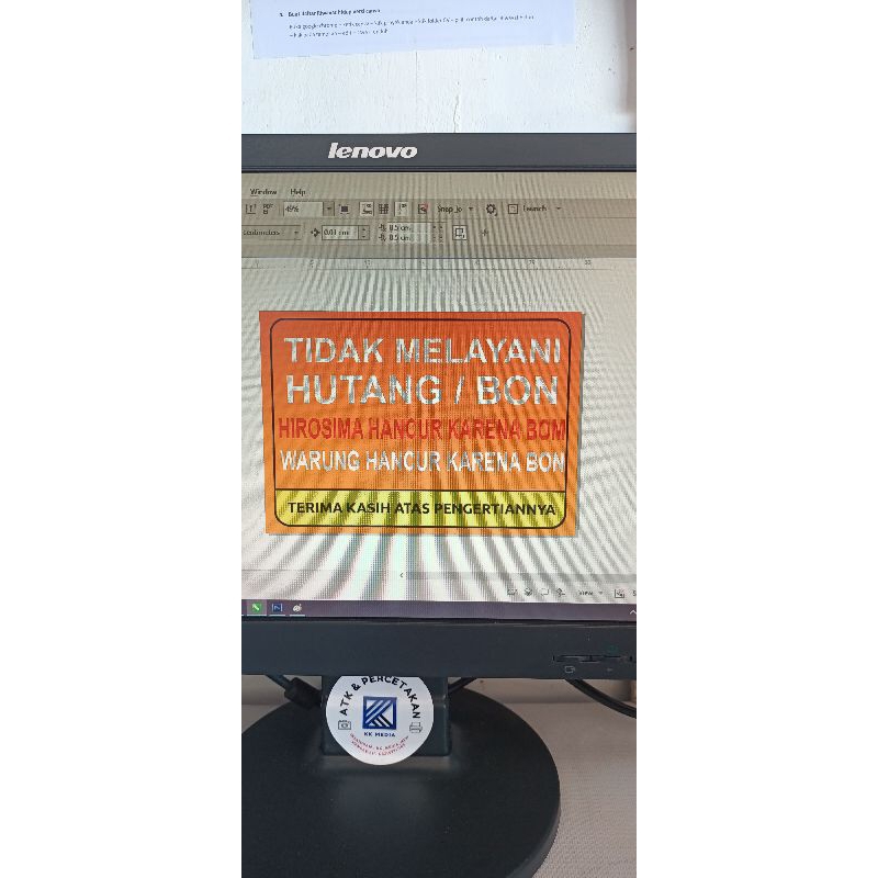 

stiker bank tarik uang ukuran A4