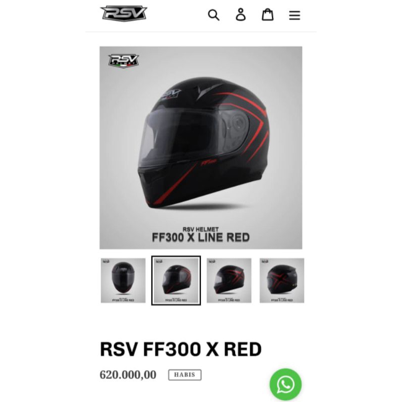 Helm RSV FF300 RED second hand