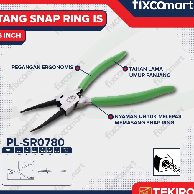 Tekiro Tang Snap Ring Tekan Tutup Lurus  Tekiro Tang Snap Ring Is 5 c Produk Terkini