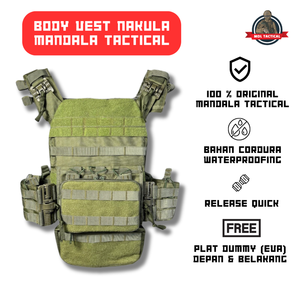 Bodyvest Nakula Hijau brimob / rompi Nakula Hijau brimob / Body vest Hijau brimob