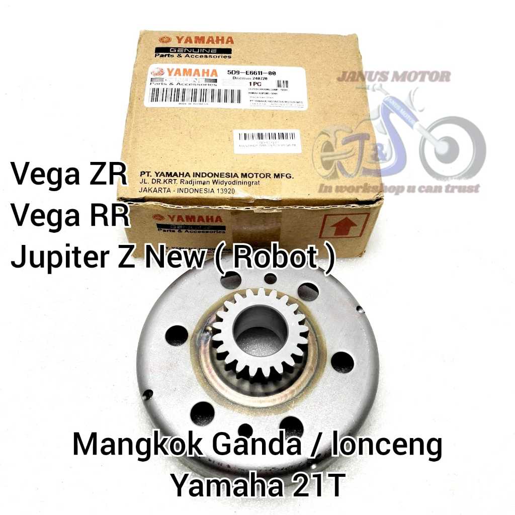 Mangkok ganda / lonceng Yamaha Vega ZR RR Jupiter Z Robot 21T kualitas original presisi tidak macet 