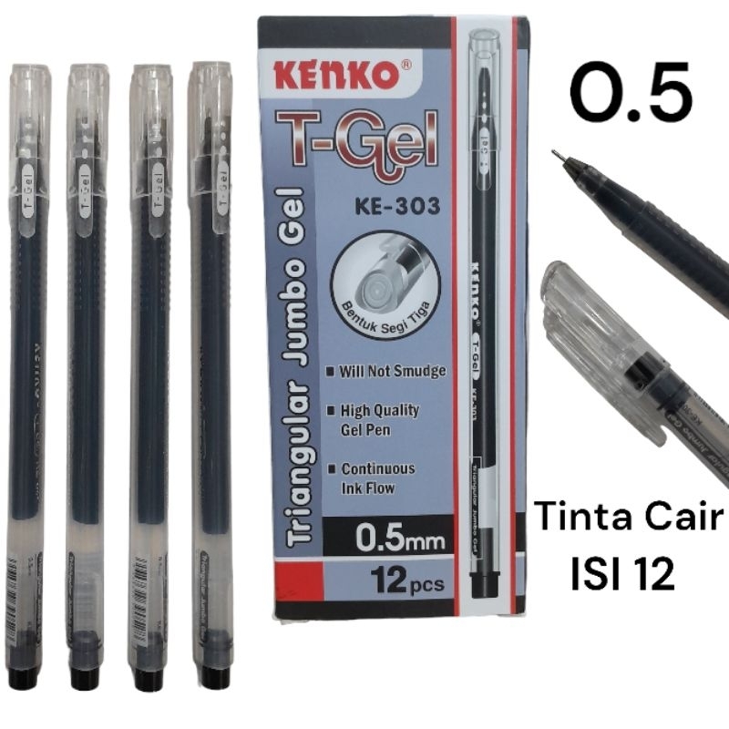 

Pulpen Kenko KE-303 0,5 ISI 12 / Pen Kenko KE303 Gel Hitam
