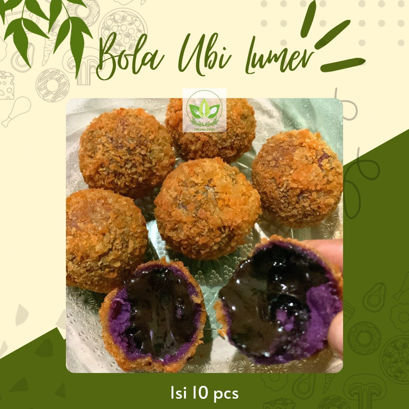 

[ FROZEN/MATENG Isi 10pcs ] Bola Ubi Lumer / Cemilan Bola Ubi Ungu / Ubi Isi Cokelat / Bolbi