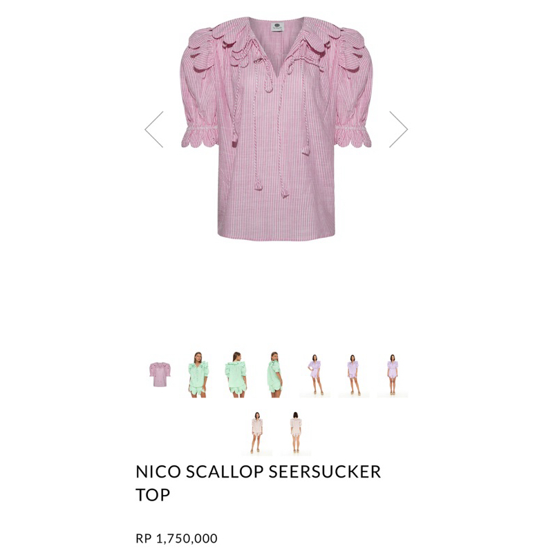 The Story Of NICO SCALLOP SEERSUCKER TOP Size 8 BNWT