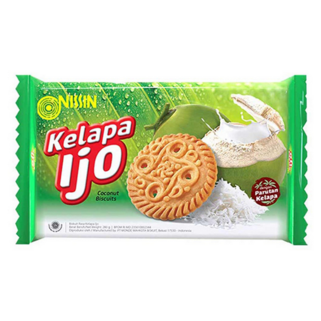 

NISSIN KELAPA IJO BISKUIT 280 G COCONUT BISCUIT ROTI NISSIN DENGAN PARUTAN KELAPA