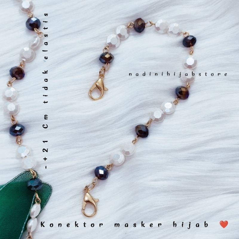 Konektor masker hijab / Pengait Tali Masker Mutiara Ceko