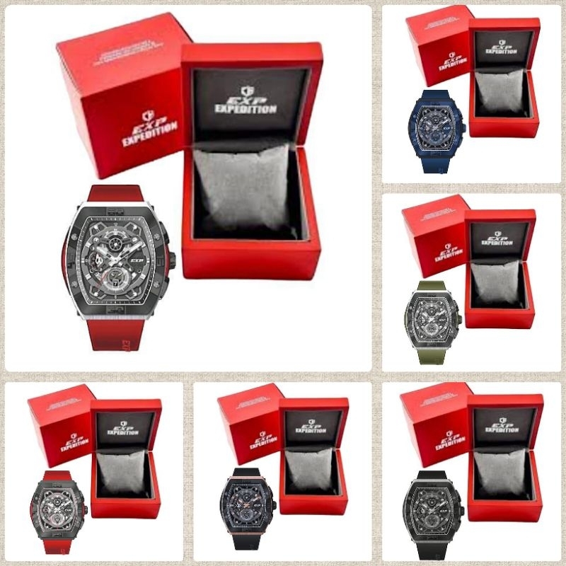 Jam Tangan Pria Expedition 6800 EXP6800 EXP 6800 Tali Karet / Rubber
