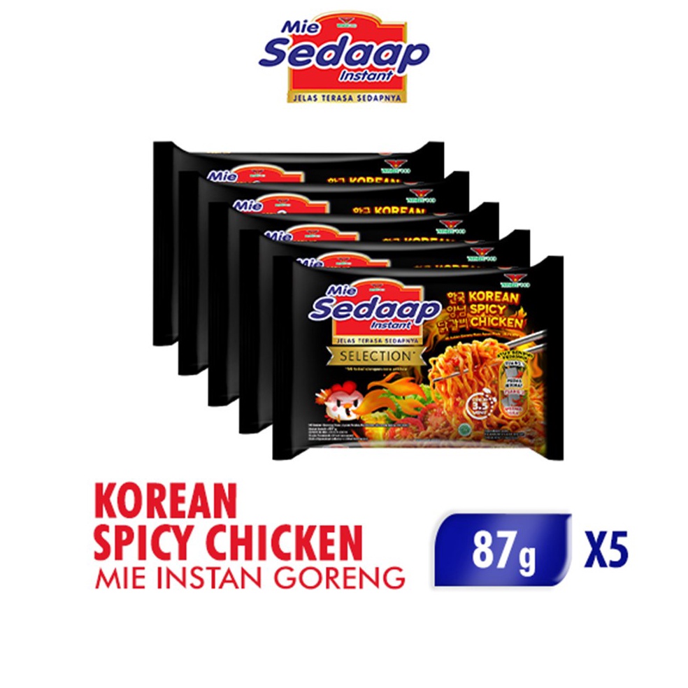 

Splash Sedaap Mie Instan Korean Spicy Chicken Bag 87 gr x5