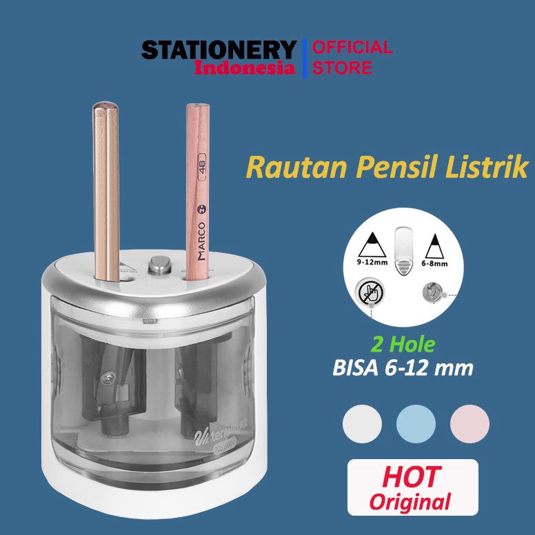 

Ready RAUTAN PENSIL ELEKTRIK ELECTRIC SHARPENER Rautan Serutan Electric Pencil Pensil Tenwin Otomatis Elektrik Automatic Electric Sharpener Dua Lubang TENWIN 84 1D