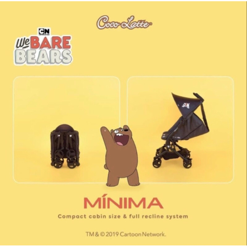 [PRELOVED] Stroller Cocolatte X iWe Bare Bears WBB-CL CB 6959 Minima Dark Grey Limited Edition