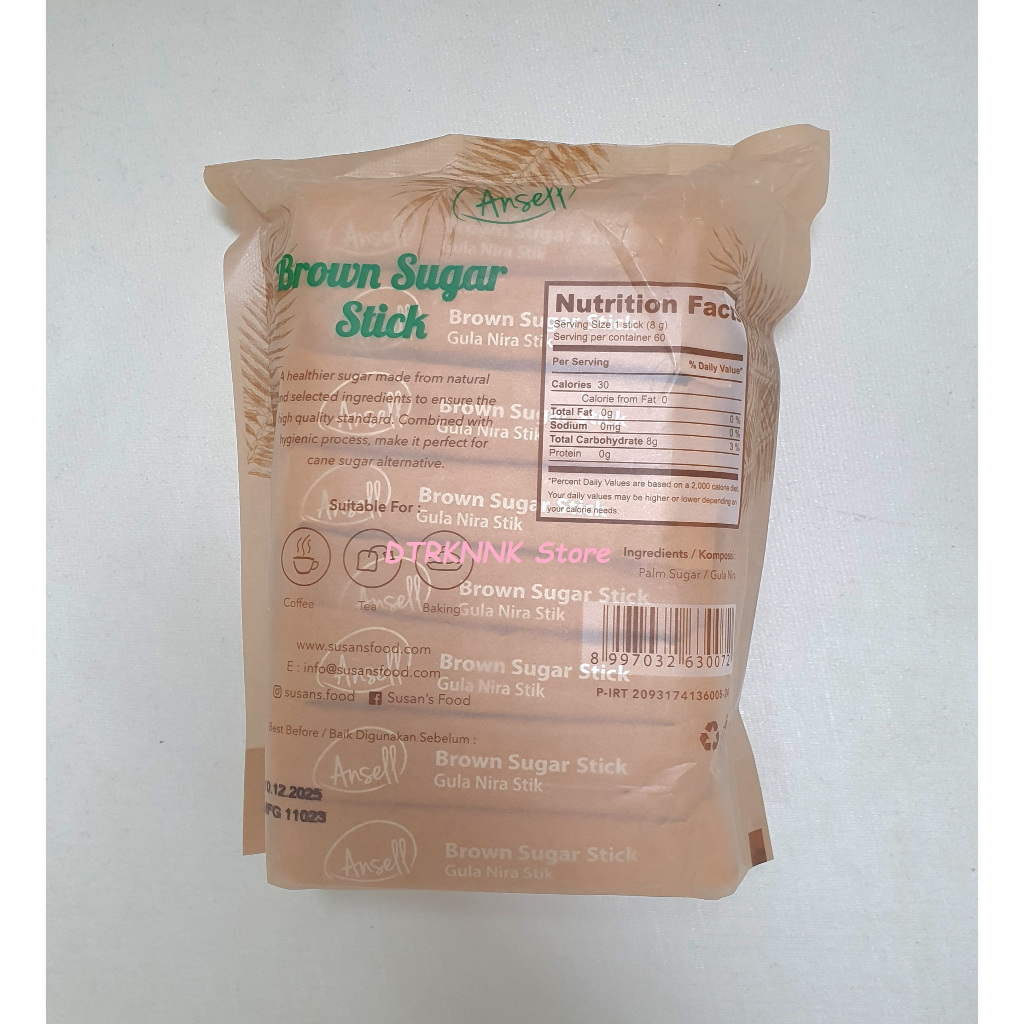 

RB ANSELL Brown Sugar Stick / Gula Merah / Coconut Sugar (60 sticks x 8g)