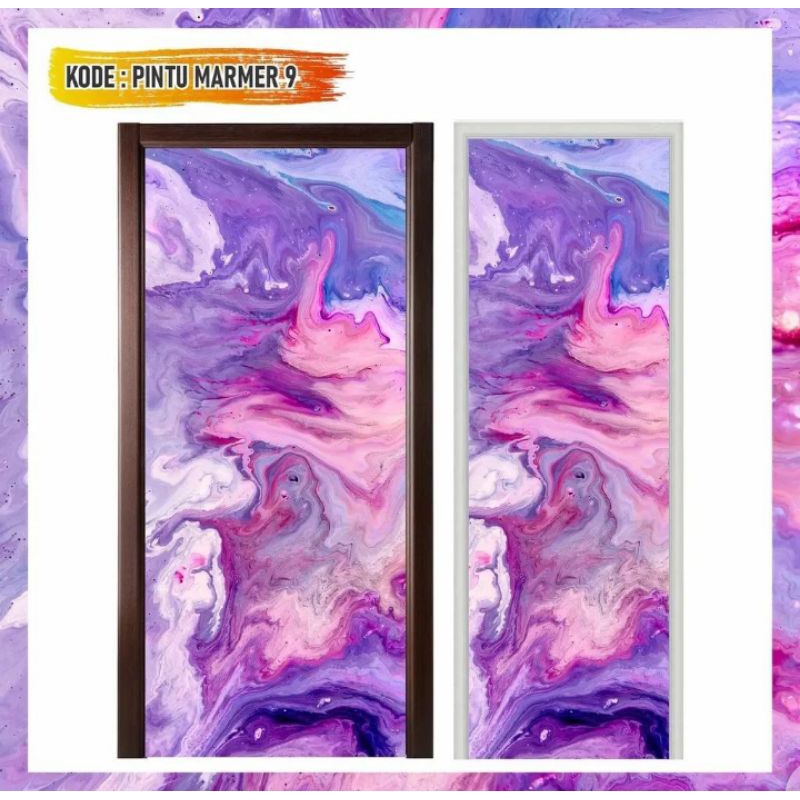 Stiker pintu kamar mandi marmer