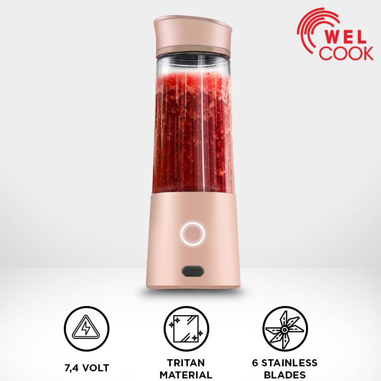 Etv Welcook Premium Portable Blender Electronic  Pink e Terbaru