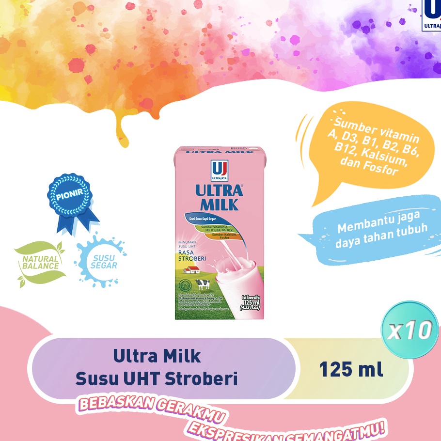 

LVFW697 DiSkon Ultra Milk Susu UHT Stroberi 125ml Paket isi 1pcs