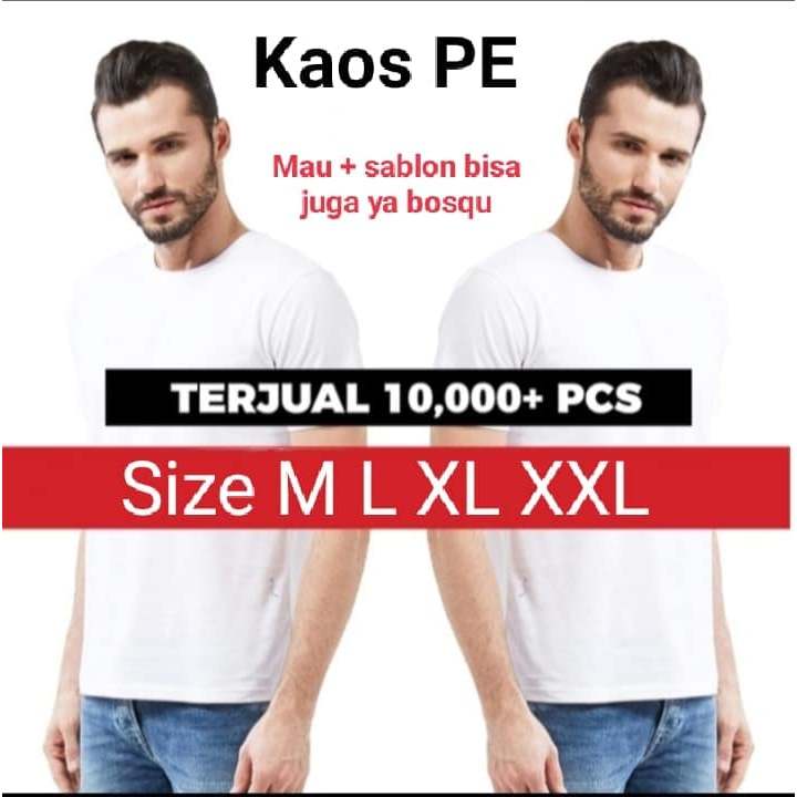 Kaos PE Putih Polos - Kaos PE WINSTAR - Kaos Oblong PE - Kaos PE Polos soft cotton - Kaos Putih - Ka