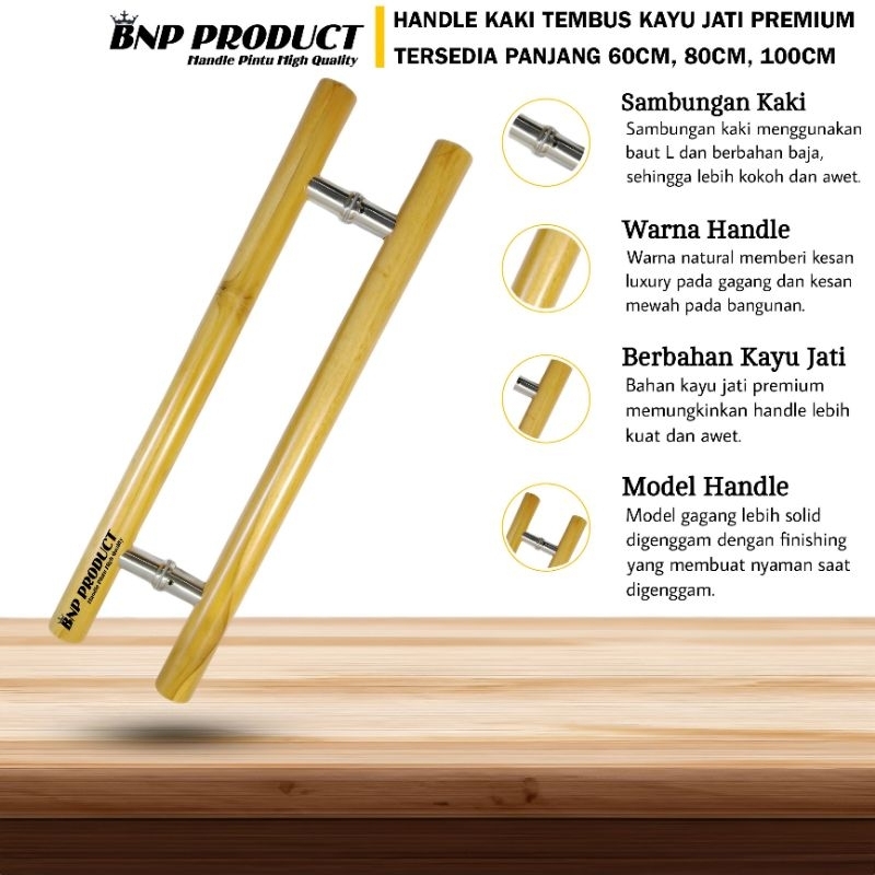 Handle Pintu Full Kayu Jati / Tarikan pintu modern 100cm/ Gagang pintu kayu jati premium / tarikan p
