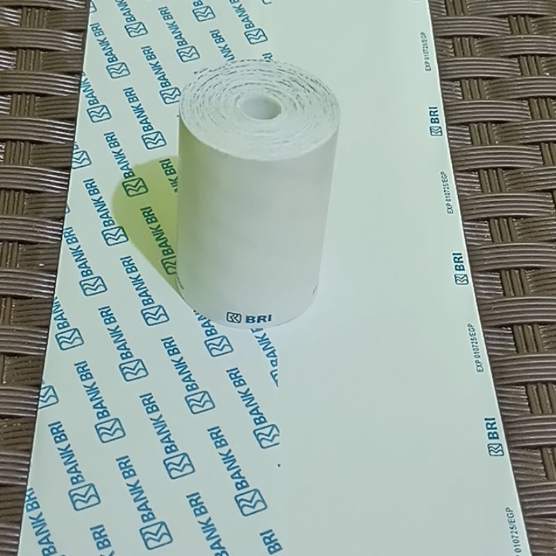 

KERTAS THERMAL EDC LOGO BANK BRI 58X40/57X40 Cocok untuk semua jenis mesin Edc Bluetooth