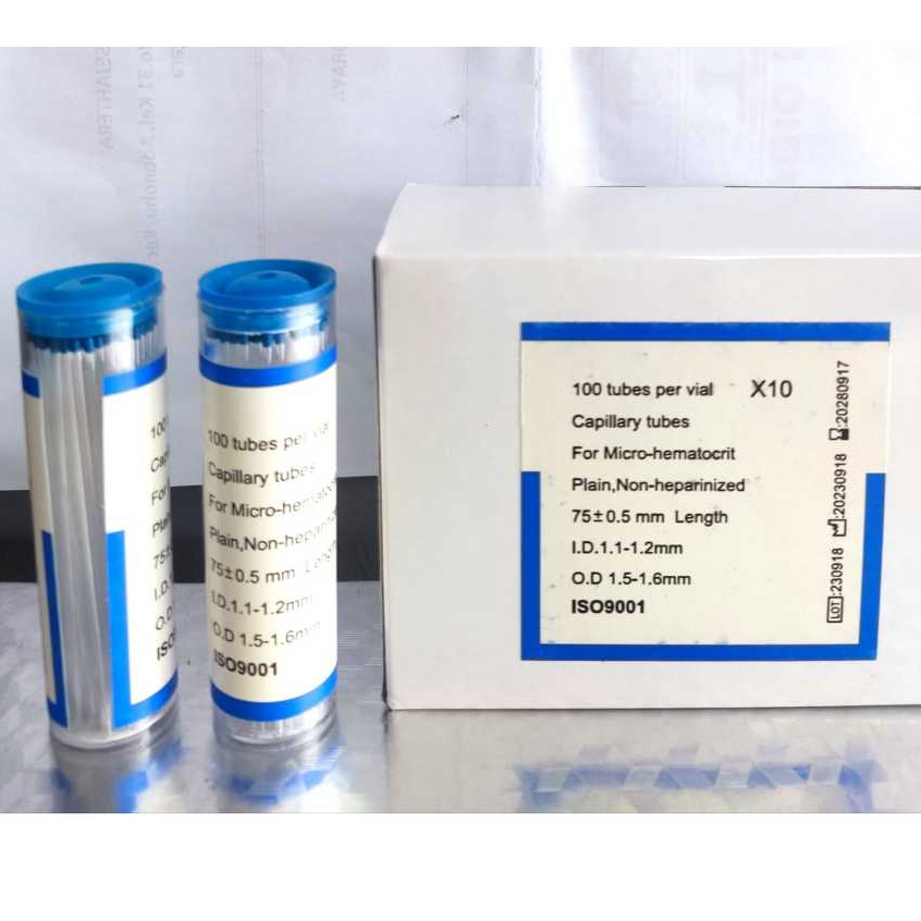 Tabung Mikro Kapiler Hematokrit Tube Plain Non Heparin