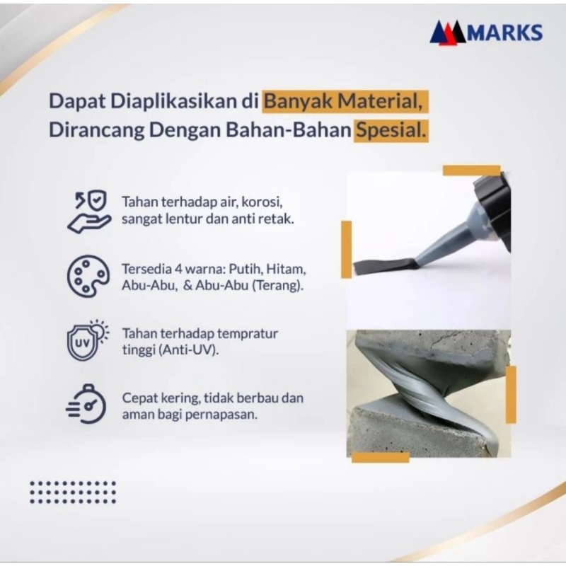 MARKS Silicone Sealant Neutral Kemasan Sosis Lem Kaca / Silicone